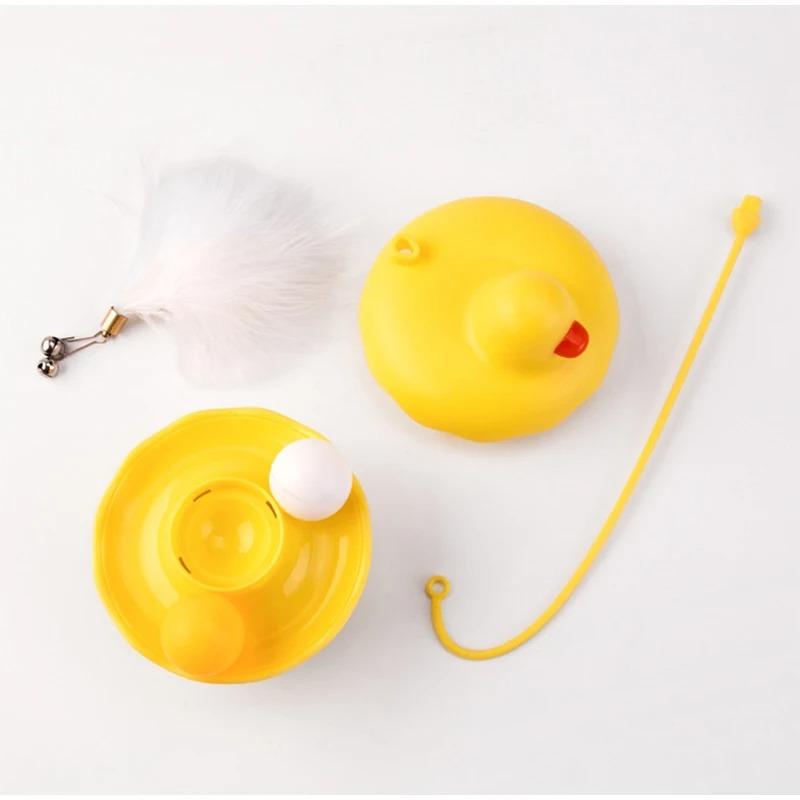 Tumbler Feather Cat Toy Automatic Interactive Teasing Stick Cat Mint Feather Bell Rotation Self Relaxing Cat Exercise Supplies
