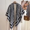 Luxury Imitation Cashmere Shawl: 140cm Square, Warm & Thick with Short Tassels
