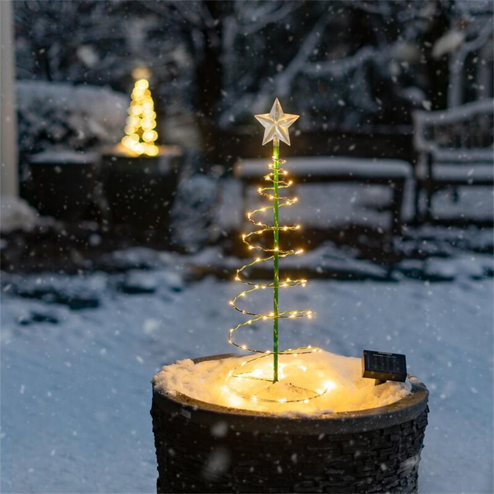 

Outdoor Decor Yellow LED Light Waterproof Christmas Solar Tree Light Xmas Decor