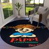 Pippi Langstrumpf Benutzerdefinierter Name Runder Teppich, Teppich für Wohnzimmer Schlafzimmer Sofa Spielzimmer Dekor, Rutschfeste Bodenmatte