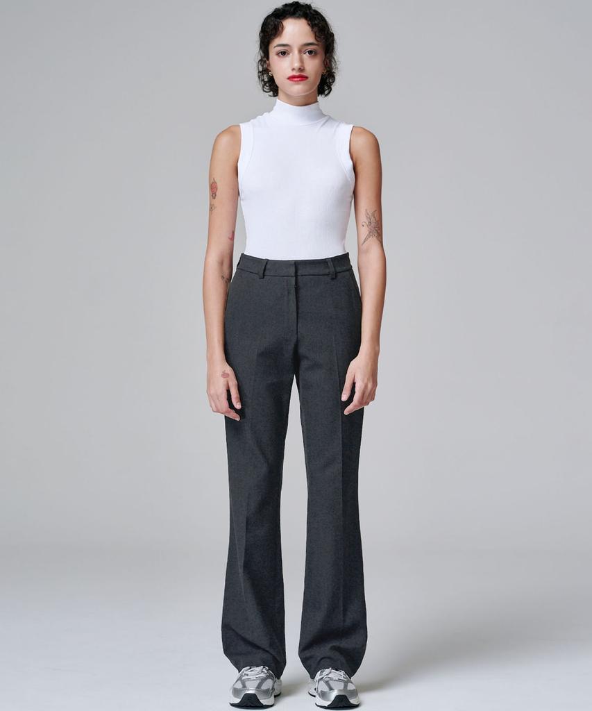 MALOUPE 2131 Stretch Slim Bootcut Pants (Dark Gray)