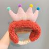 Plush Colorful Crown Hairband Soft Spa Headbands Elastic Furry Turban Non-slip Headwrap for Washing Face Makeup Tool