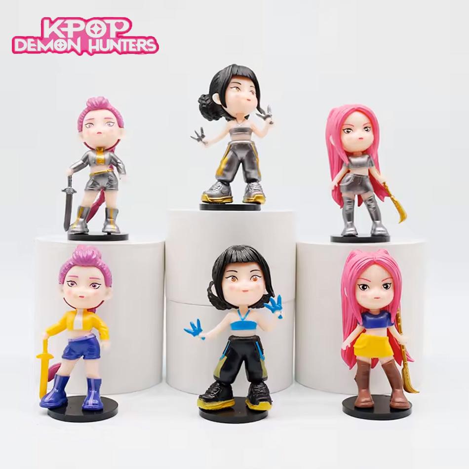 6styles Kpop Demon Hunters Anime Figure Toys Cute PVC Movable Joints Action Figure Model Doll Kids Birthday Decoration Toy Gifts