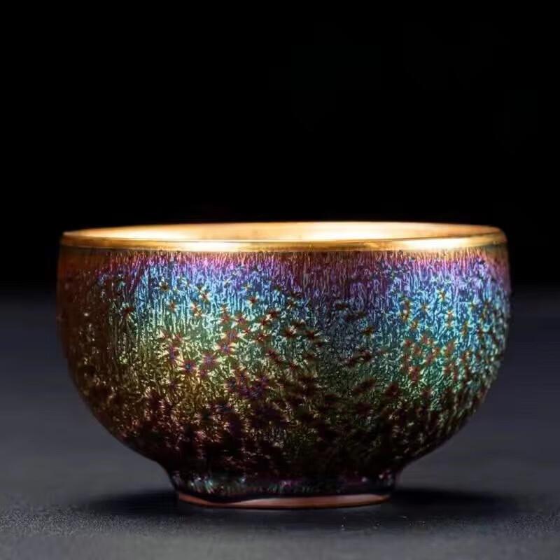 Chaxun Large Jianzhan Master Teacup with 24K Gold Liner