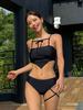 Korean Retro Bandeau Camisole Swimsuit for Women