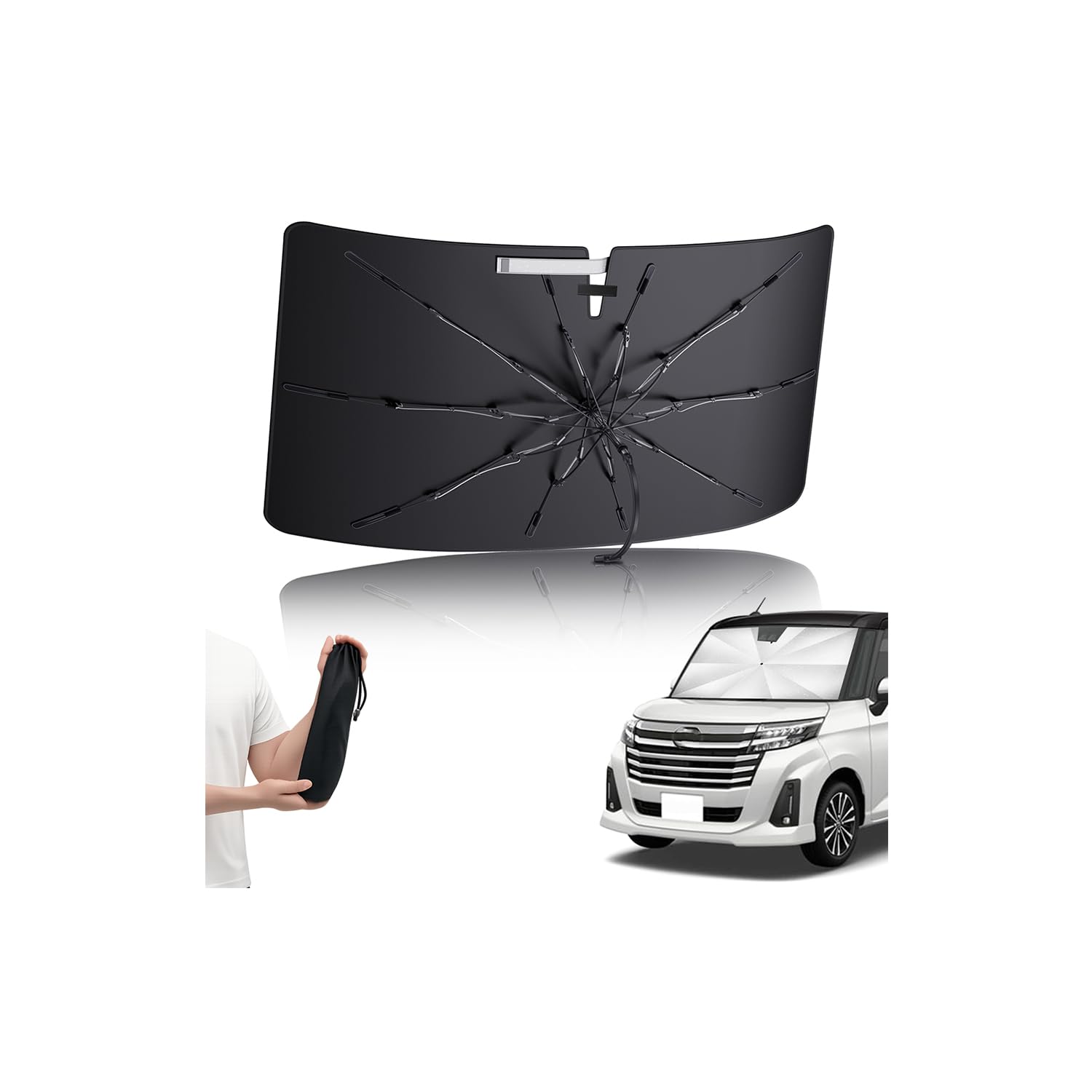 

LANTU Toyota Rumie Солнцезащитный зонт зонтичного типа, Складной, Гибкий, С рисунком зонта, Теплоизоляция, УФ Toyota Roomy
