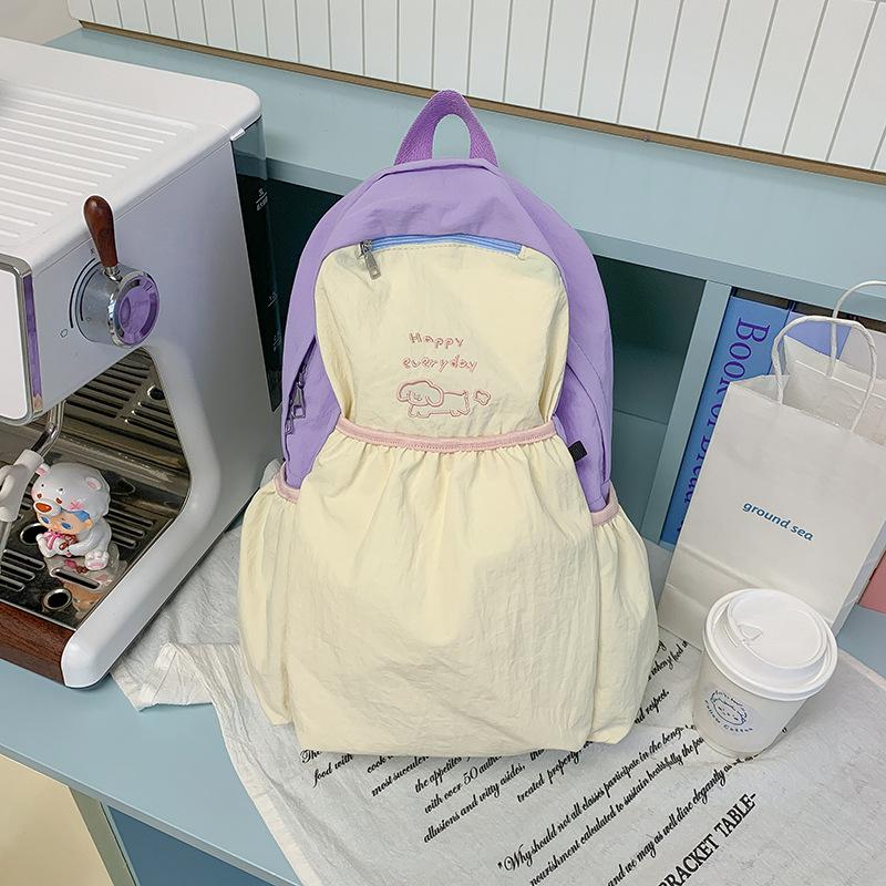 Schoolbag New Girls Ultra-light Travel Backpack Large Capacity College Style Foldable Korean Literary Style Schoolbag