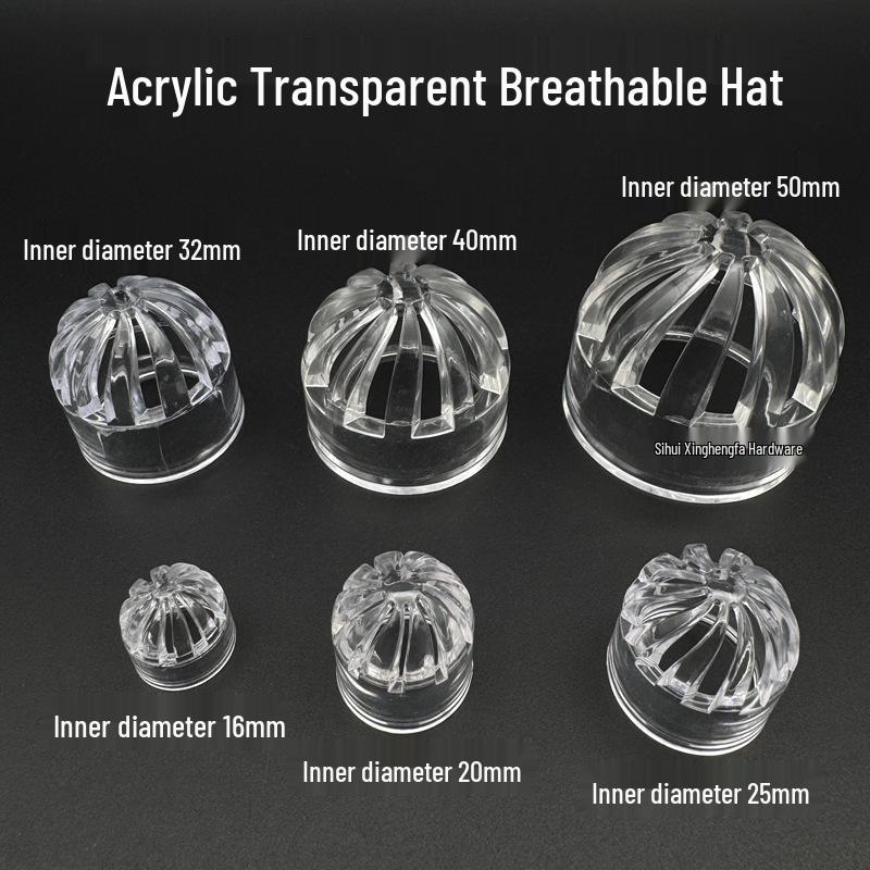 

Transparent Breathable Cap with Water Level Observation, Anti-Suction Feature, Overflow Connector, and Permeable Cover for Fish Basket. Inner Diameter 16mm Cap