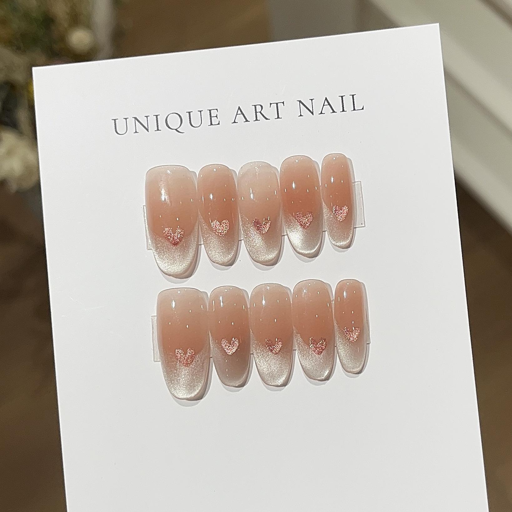 

Сердце девушки нежное и белое персиково-нюдовое, расписанное вручную, любовное сердце, сверкающее, французское, кошачий глаз, одежда, доспехи L