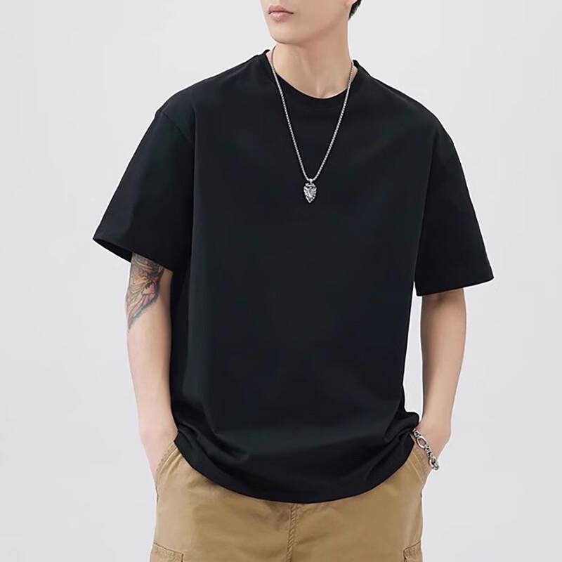 ROMON Men's Pure Cotton Loose Fit Short Sleeve T-Shirt