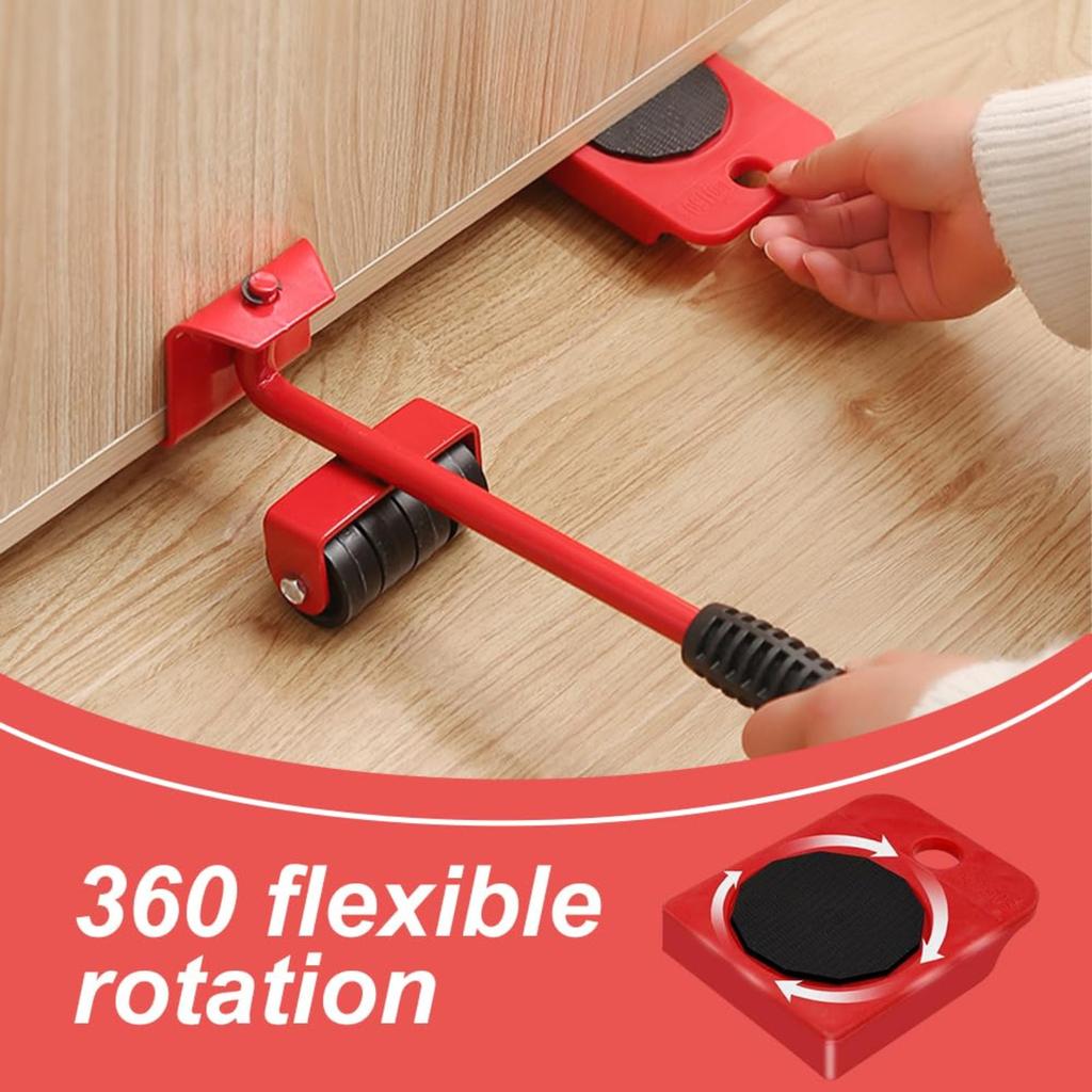 Furniture Lifting And Handling Tool Set, With Adjustable Height Lifting Tool Pole And 4 Wheels, Furniture Handling Cart, Furniture Lift, Mobile Slider