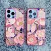 Flower Summer Pink Floral Phone Case For iPhone 14 15 16 Pro Max Plus 13 11 12 Mini Pro Max Shockproof Laser Back Cover Fundas