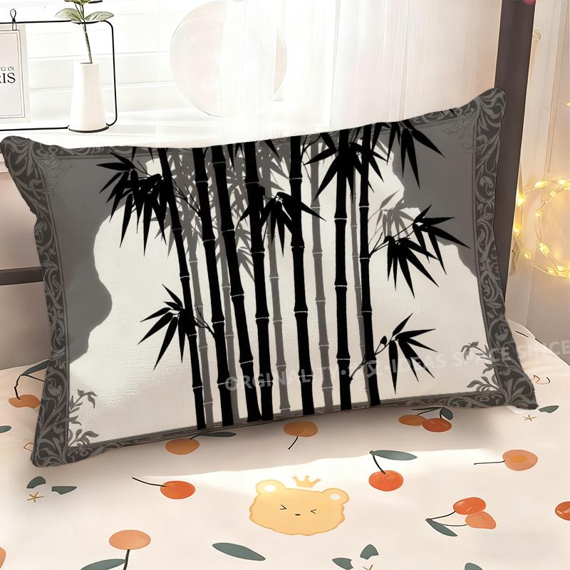 Bamboo Pattern Rectangle Pillowcase Suitable For Sofa Bedroom Car Pillow Cover Cushion Rectangular Back Cushion