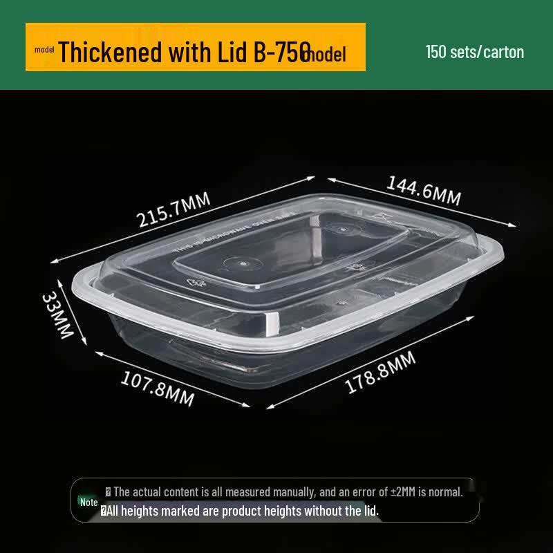 JingZhiFeng Disposable Plastic Square Takeaway Containers
