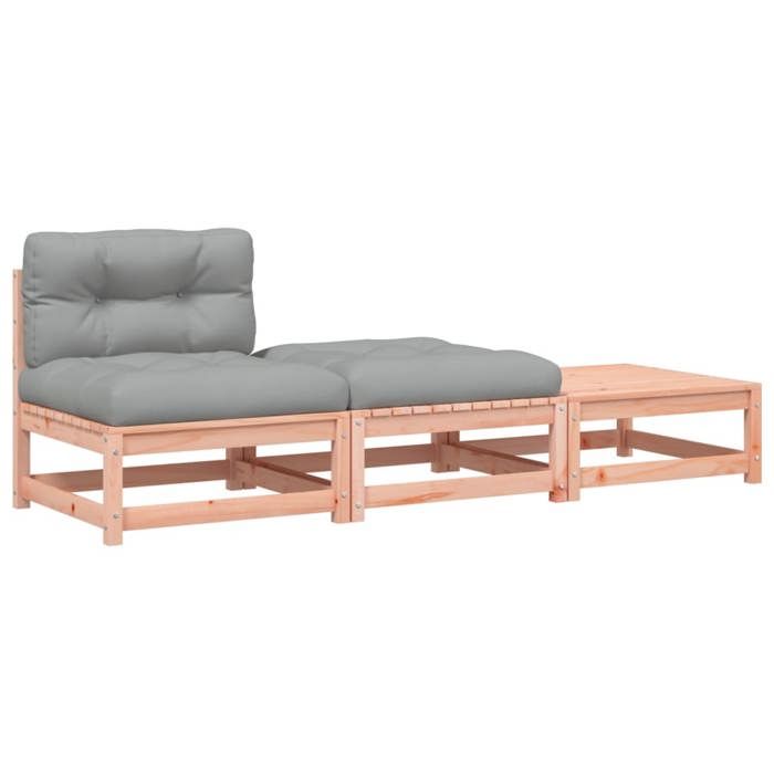 VidaXL Canapé de Jardin sans Accoudoirs avec Coussins et Repose-pieds, Siège avec Dossier, Meuble de Terrasse Patio 838147