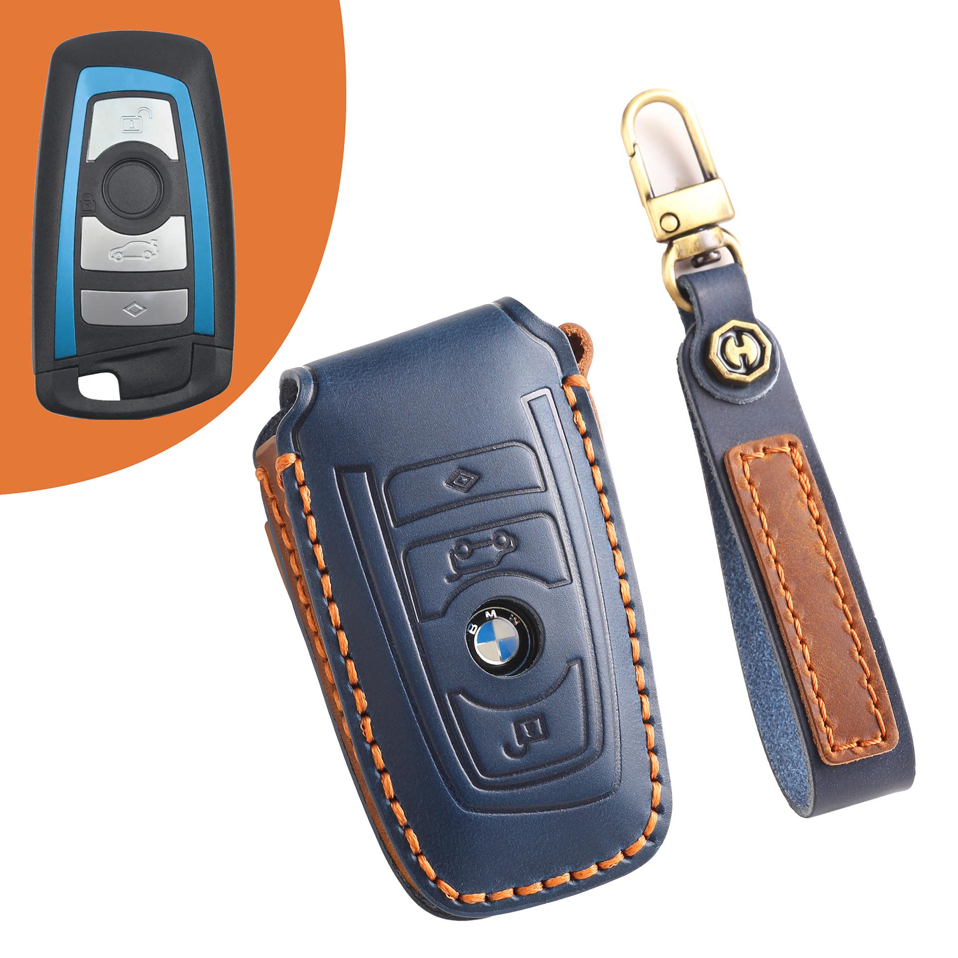 

Премиальный чехол для ключа для BMW 3 серии, 5 серии, X3, X5 — подходит для старых моделей синий