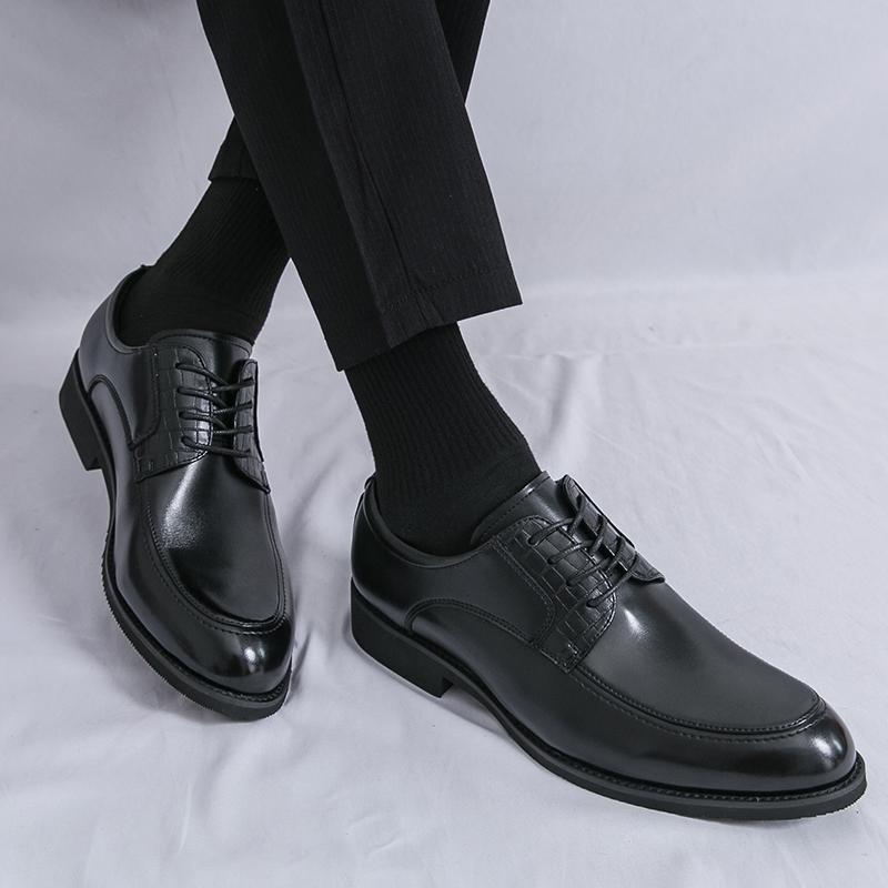 Men’s Derbys Dress Formal Business Leather Shoes Men Retro Tuxedo Wedding Blazers Saddle Casual Shoes Large Size