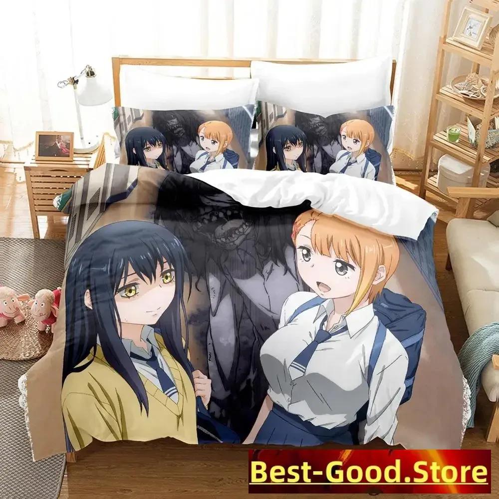 Mieruko chan Bedding Set Single Twin Full Queen King Size Bed Set Adult Kid Bedroom Duvetcover Sets Anime parure de lit Bed