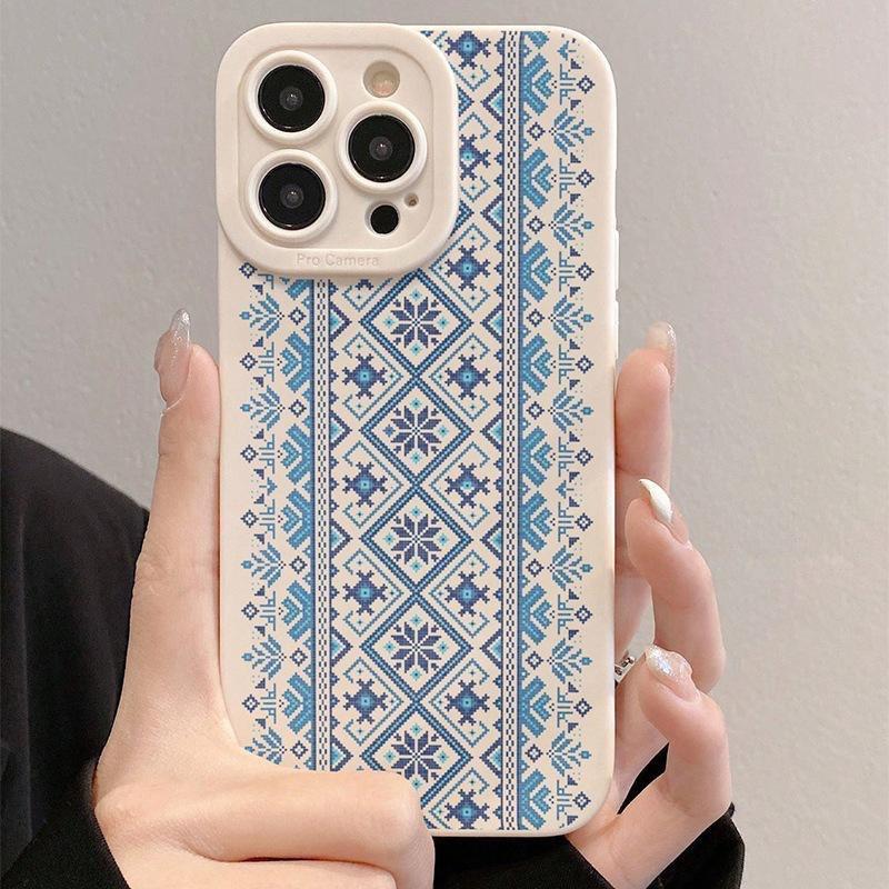 Retro printed phone case for Apple 15promax/16/14/13/11 totem 12 anti-drop XR soft case 17