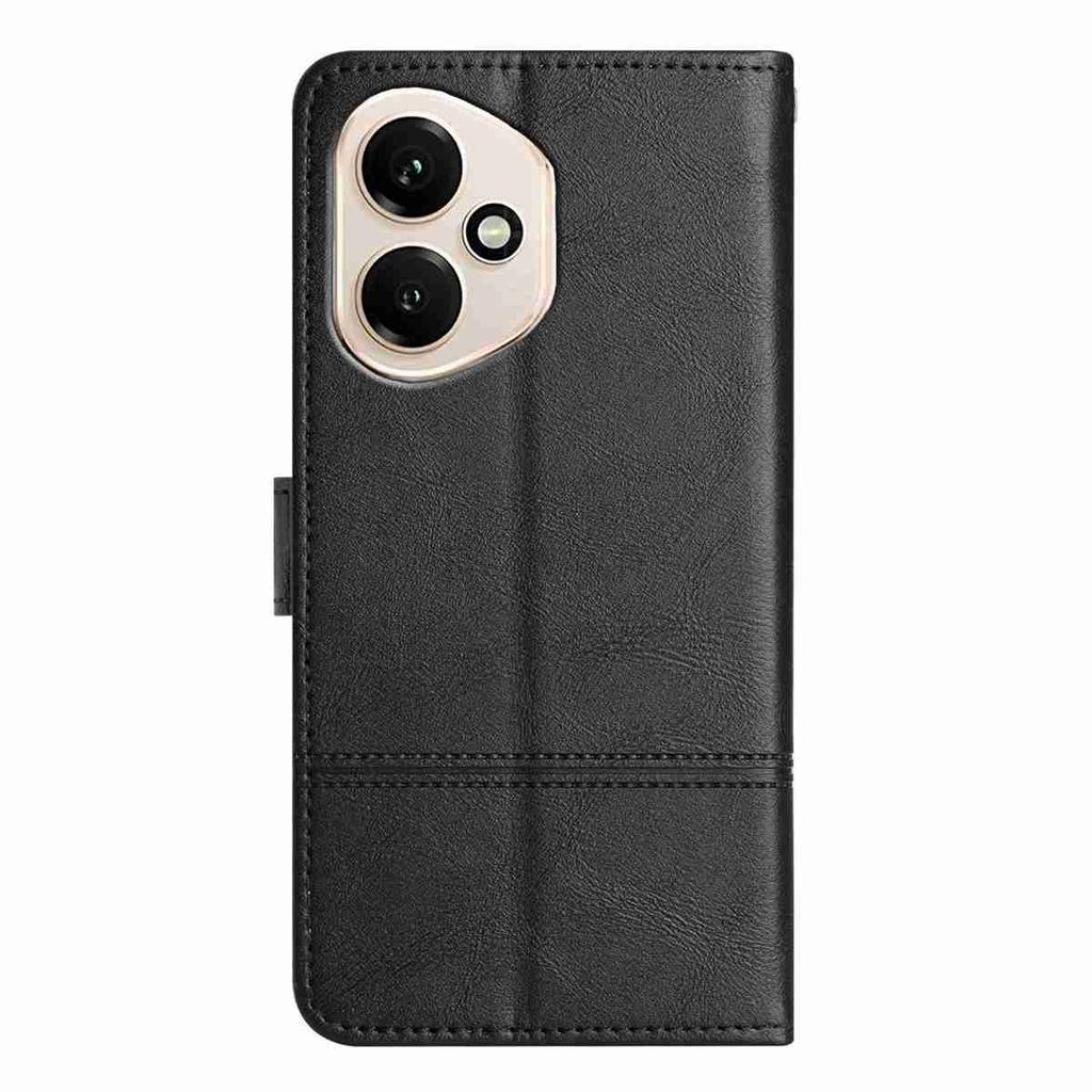 Pro Honor 400 5G (Globální) Peněženkové pouzdro s linkově potištěnou texturou hovězí kůže z PU kůže, kryt na telefon