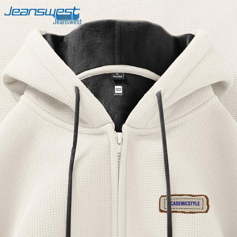 

Jeanswest Men s Waffle Knit Fleece Lined Hooded Jacket 3XL