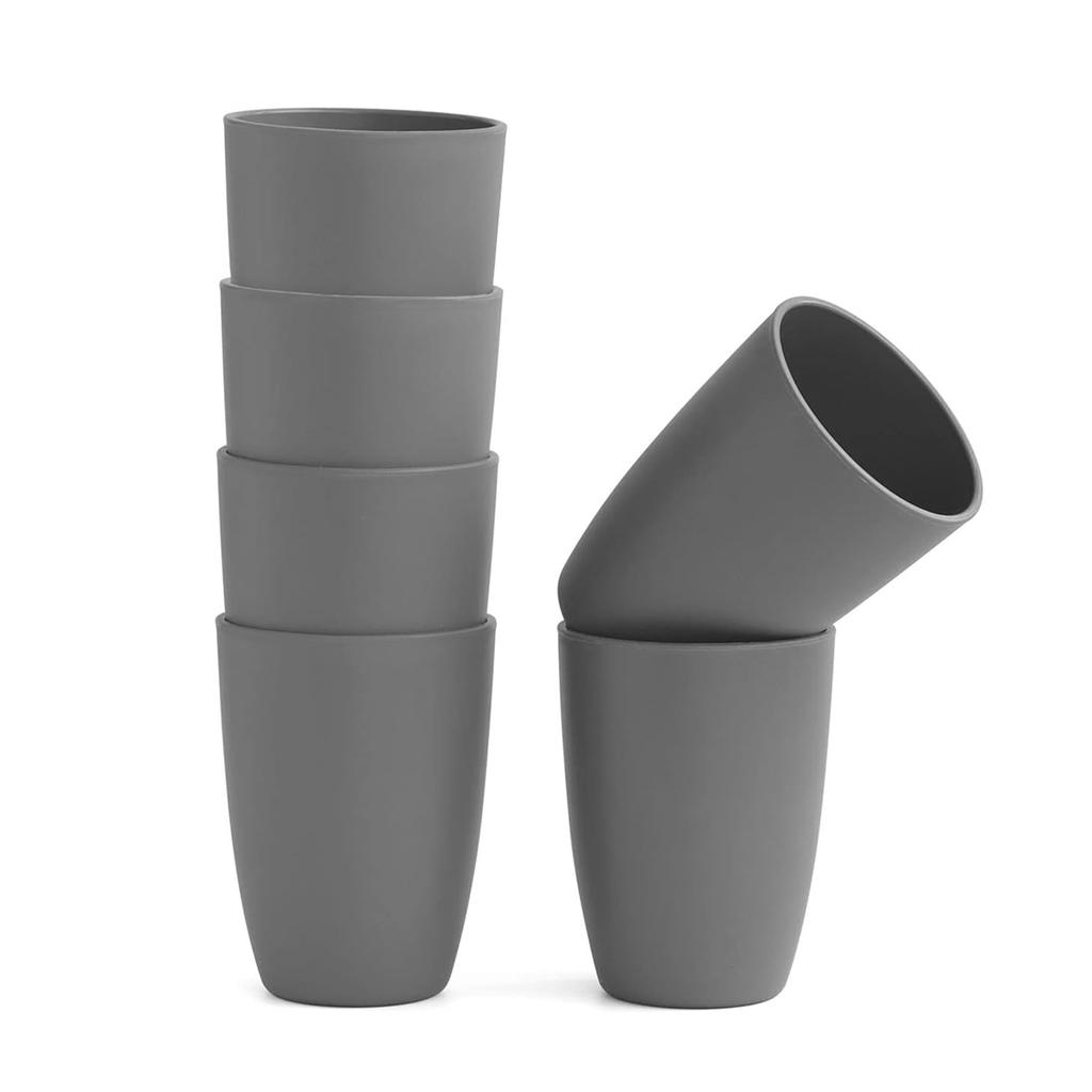 2/4/6pcs Grey Plastic Cup Reusable Suitable for Home Kitchen Restaurant Picnic Camping RV Drink Soda Milk Juice