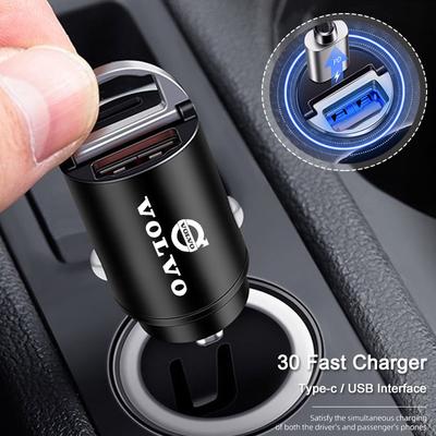Car Charger Mini USB Type-C Fast Charging Adapter Accessories For Volvo Rdesign XC90 XC40 XC60 V60 V70 V90 V40 EC40 EX40 S80 S60