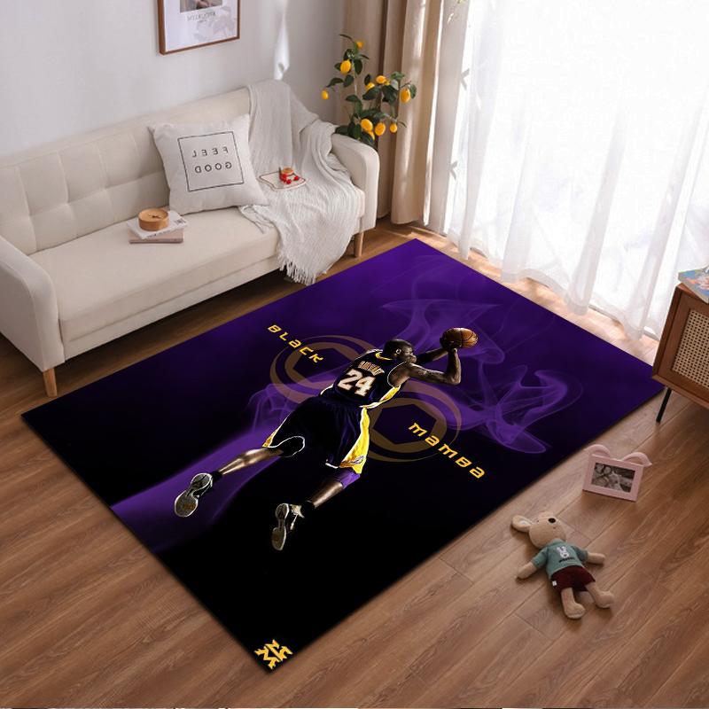 "Basketball Player 24 Black Mamba Rug" Non-slip rug suitable for living room and bedroom sofas.