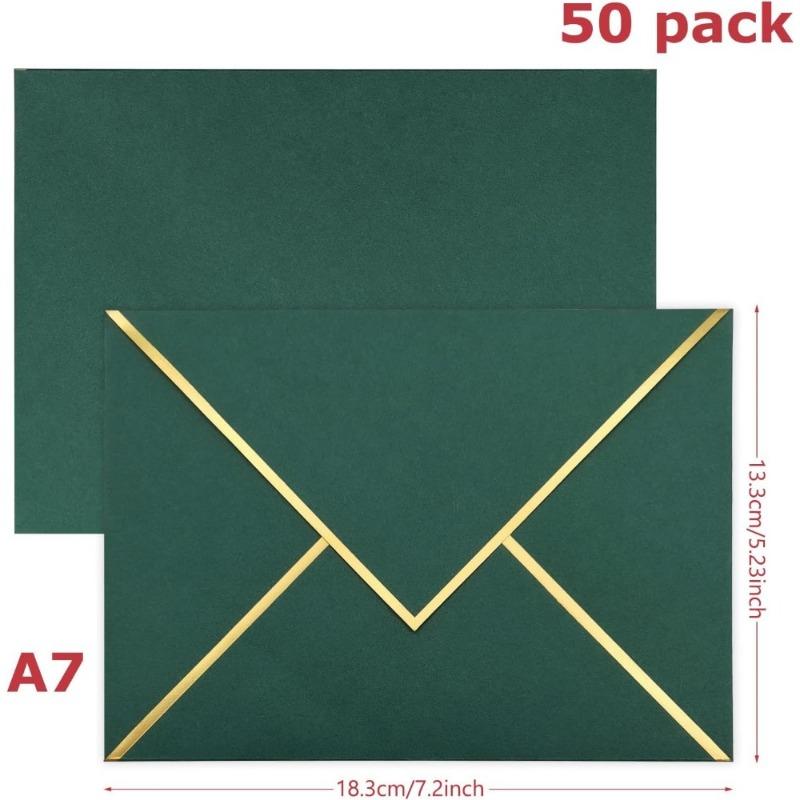50 Pack 4x6/5×7 Inch Envelopes Self Seal for Invitations with Self-Adhesive A6/A7 Envelopes Self Seal for Weddings Invitations