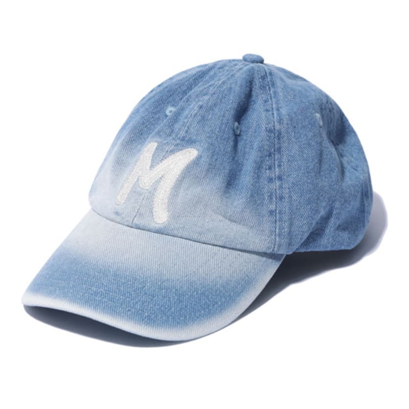 MAGOODGAN Headwear 9302 Chain-Embroidered Light Indigo Denim Ball Cap