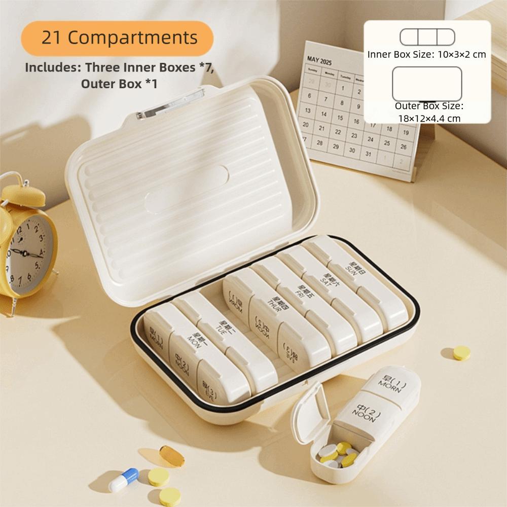 7Pcs Portable Travel Pill Organizer Box Mini Moisture Proof Medicine Pill Case Weekly and Daily Sealing Pill Container Storage