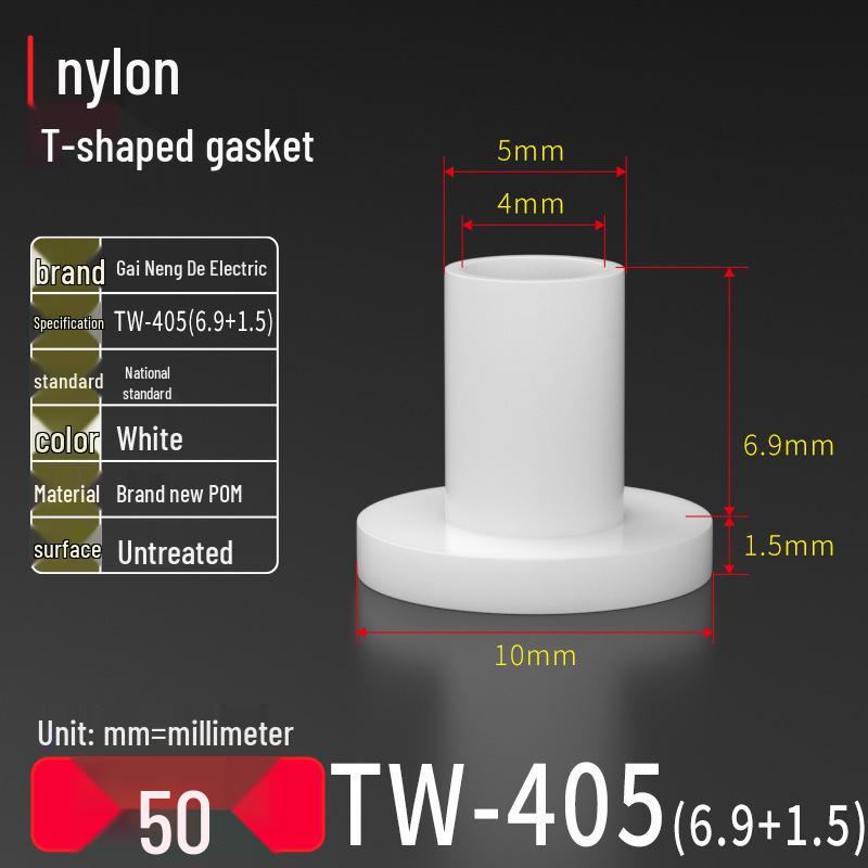 T-Shaped Nylon Gasket Ring Screw Shaft Sleeve with Concave-Convex Insulation Pad M2
