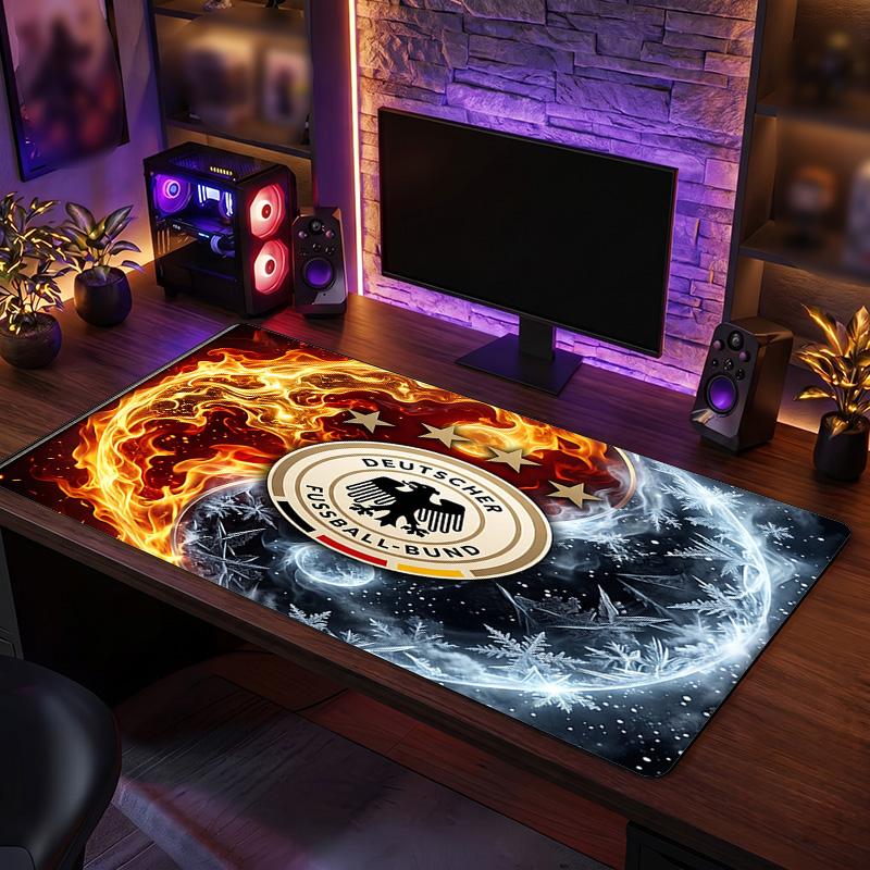 Germany Football Crest Mouse Pad, Extended Non Slip Rubber Desk Mat for Gaming Office Laptop Fan Gift