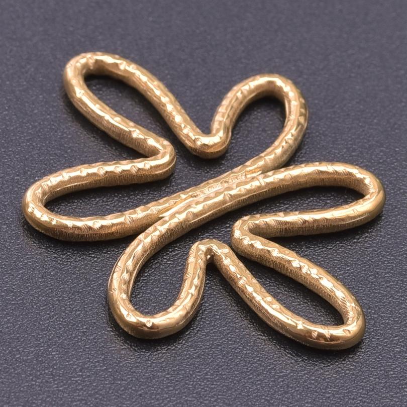Real Gold Plated Stainless Steel Plant Charms For Jewelry Making Supplies Rose Plum Blossom Leaves 5pcs/Lot Pendant DIY Pendant