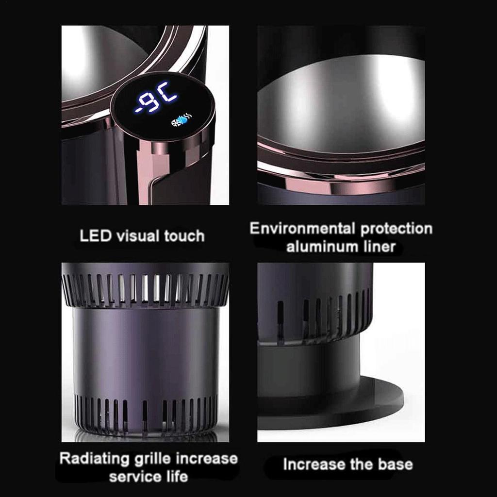 2 in 1 12V Smart Auto Becherkühler Wärmer für Outdoor-Reisen Mini Auto Kühlschrank Kühl-Heizbecher Getränkehalter