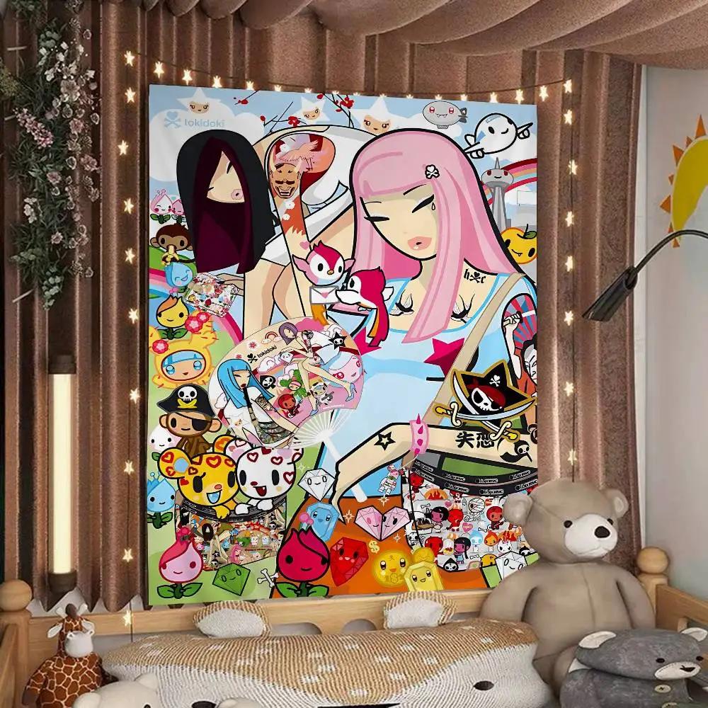 VIKAMA JapaneseStyle Cartoon Girl Tapestry For Wall Hanging In The Living Room As Well As For Bedroom Home Decoration