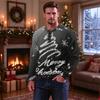 Men's Christmas Print Sweater Holiday Graphic Pullover for Winter Party Casual Wear
