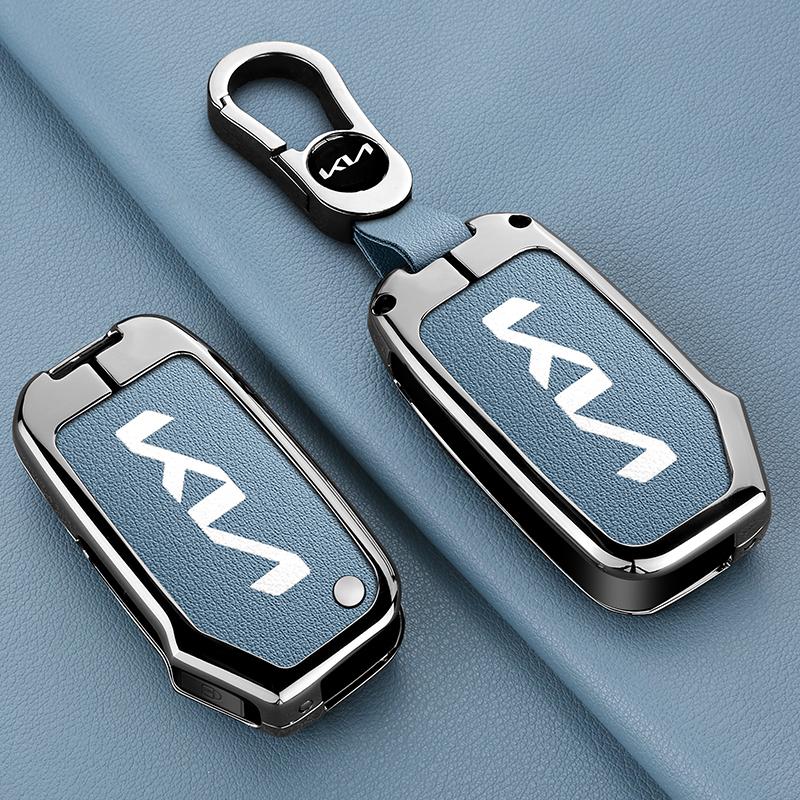 For KIA Ceed 2023 CD Forte 2018 2019 2021 Cerato 2019 K3 Gt Seltos Sportage 2020 Sorento Zinc Alloy + Leather Car Key Case Cover