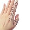 Chain Ring Flower Pattern Finger Jewelry Adjustable Women Chain Link Finger Ring for Wedding