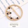 Pearl Rhinestone Waist Buckle Scarf Fastener Hem Knot Button for Women