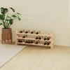 Wine Rack, 36 Bottles, 3 Adjustable Tiers, 114 x 28 x 42.5 cm, Natural Wood