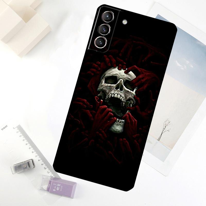 Horror Schädel Gothic Handyhülle Für Samsung Galaxy S24 FE S20 FE S21 S22 S23 S24 S25 Ultra S9 S10 S25 Plus Hülle