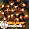 2026 Bees String Lights 10/20/40/80 LED Lights Mini Vintage Christmas Halloween Decorative String Lights Patio Garden Home