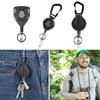 Heavy Duty Retractable Keychain Easy-to-pull Buckle Rope Elastic Keychain Anti Lost Keyring with Steel Retractable Cord