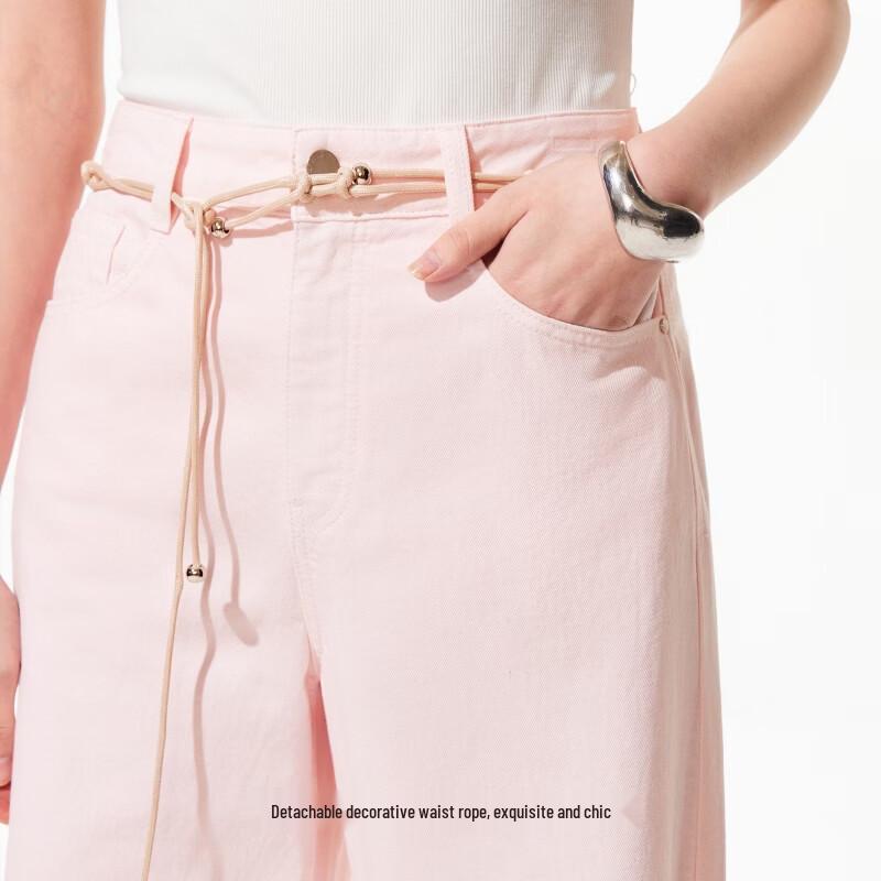 VEROMODA Women's High-Waist Drawstring Wide-Leg Jeans