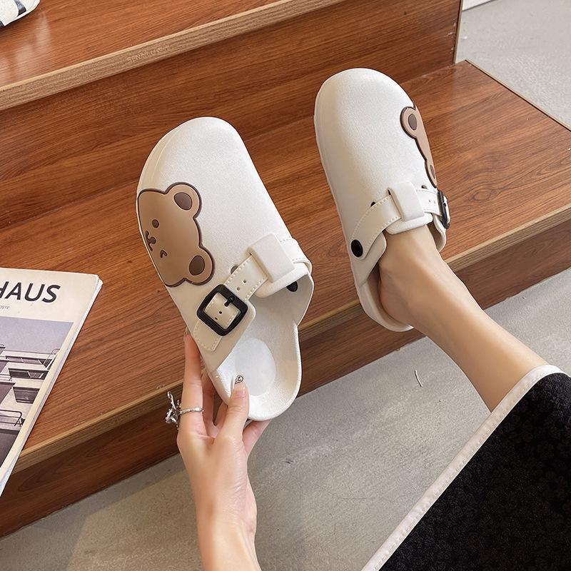 

Fashion Comemore Bear Slippers Women Summer Sandals Fashion Platform Casual Slides Anti-slip Home Floor Slides Ladies Flat Shoes Cozy 41 36-37