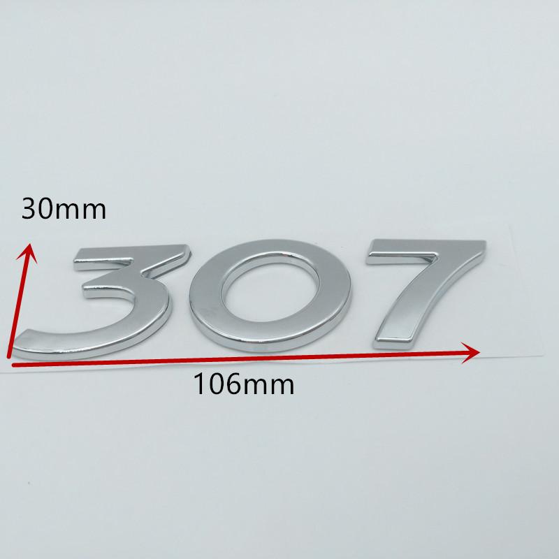 1pcs 206 207 208 301 307 308 408 508 2008 3008 4008 5008 car Letter Emblem Rear tail trunk Decals badge sticker Decal styling