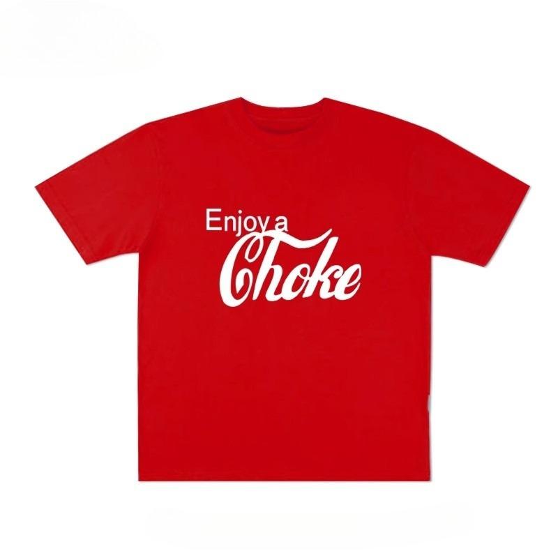 enjoy A Choke Funny English ShortSleeve TShirt Pure Cotton HalfSleeve Trendy Niche Design Unisex Clothing M