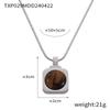 French Minimalist Titanium Steel Pendant Necklace & Water Drop Earring Set for Women