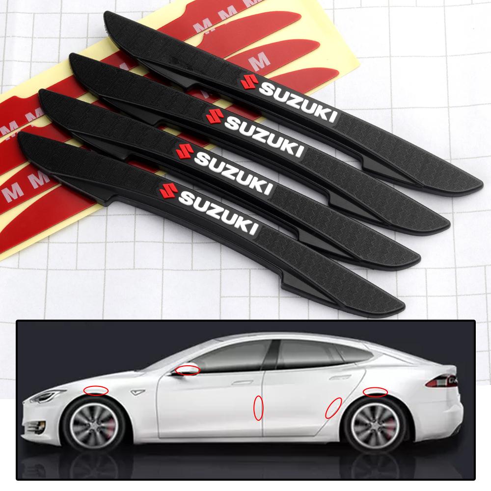 TLIN5 4pcs Rubber Car Door Edge Anti-collision Stickers Protector Strip Accessories For Suzuki Ignis Alto Grand Vitara Swift Jimny SX4